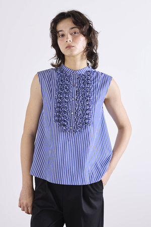 マリリンムーン/MARILYN MOONのモダンタックフリルフレアブラウス(110400/110401)