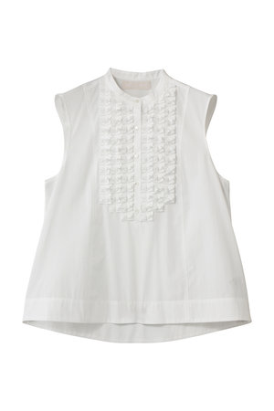 マリリンムーン/MARILYN MOONのモダンタックフリルフレアブラウス(110400/110401)