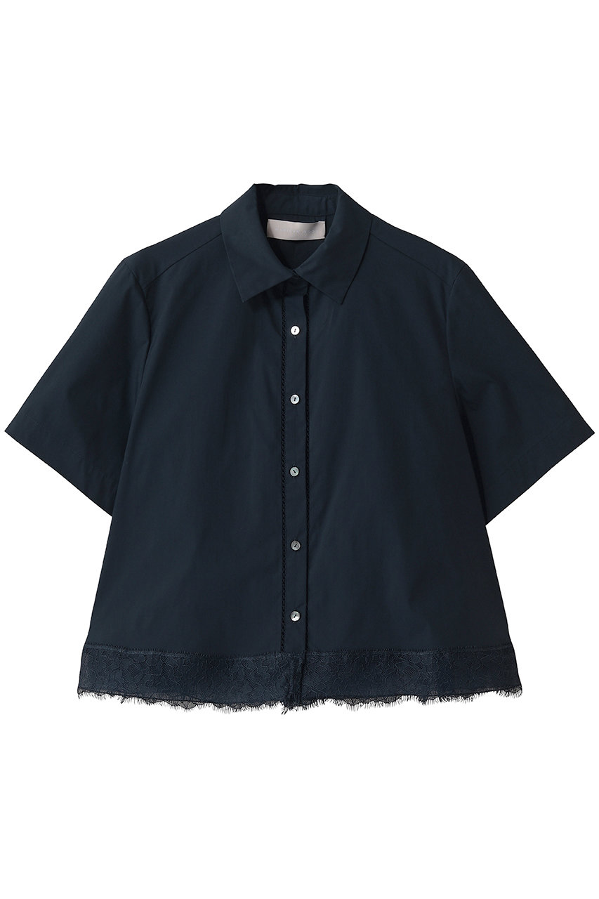 マリリンムーン/MARILYN MOONのヘムレースフレアシャツ(ネイビー/4262-167)