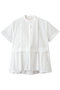 【予約販売】タックフリルフレアハーフスリーブシャツ マリリンムーン/MARILYN MOON ホワイト