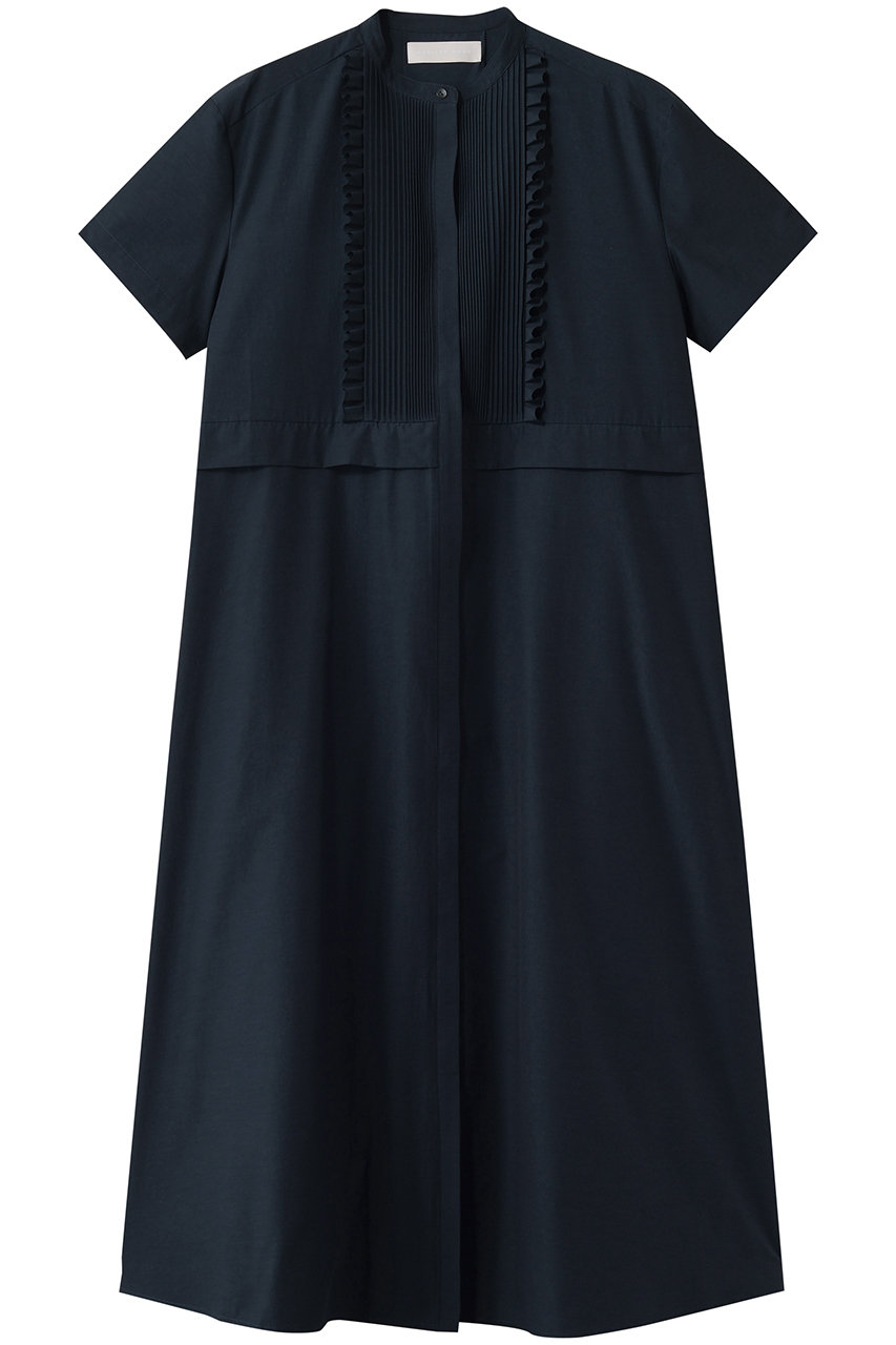 マリリンムーン/MARILYN MOONの【予約販売】タックフリルフレアハーフスリーブシャツワンピース(ネイビー/4262-169)