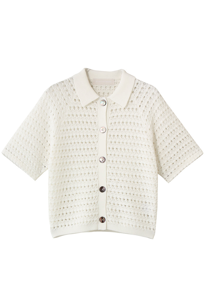 マリリンムーン/MARILYN MOONのクロシェポロニットカーディガン(オフホワイト/4262-175)