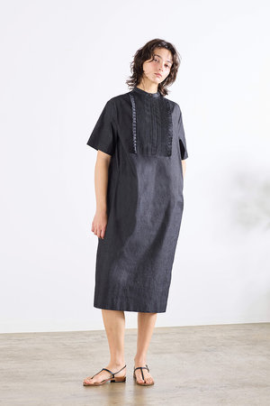 マリリンムーン/MARILYN MOONのタックフリルコクーンデニムワンピース(110500/110503)