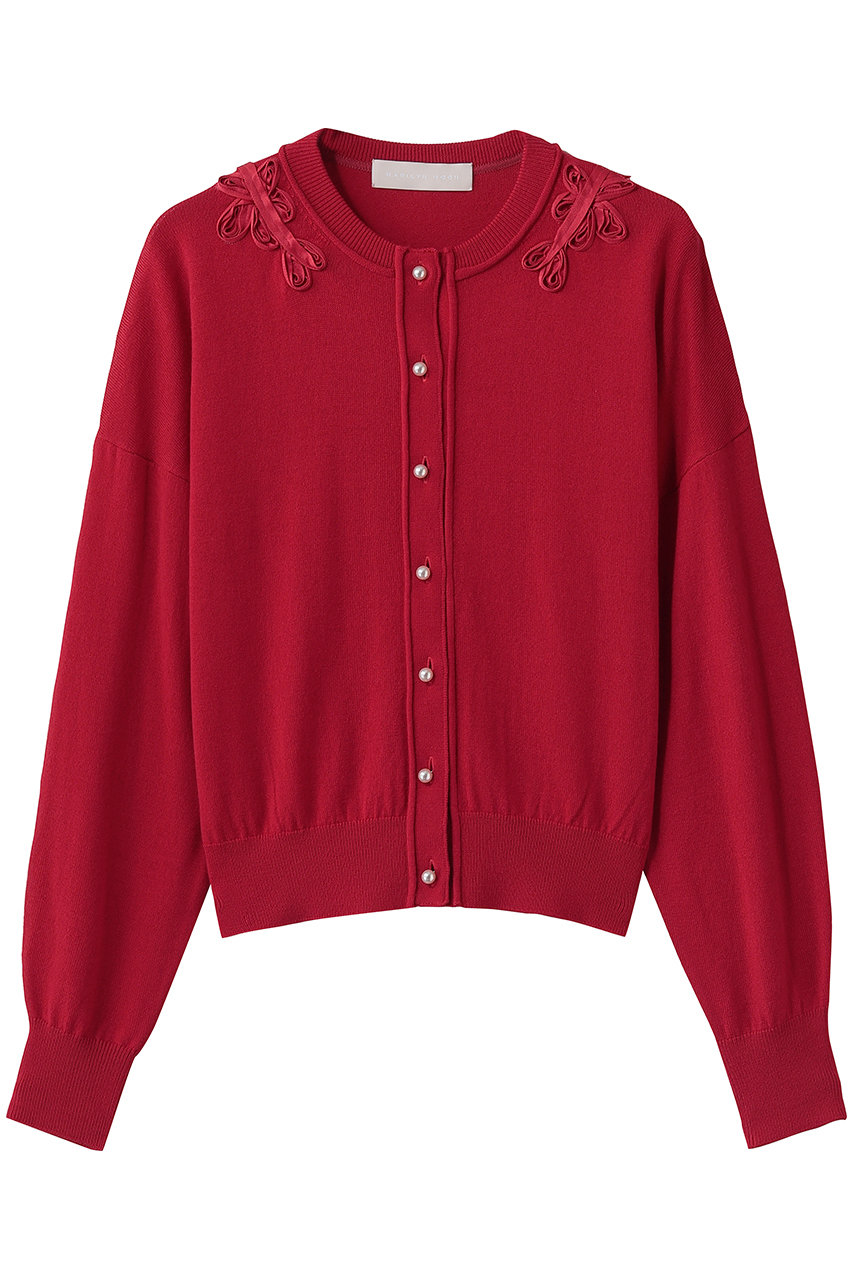 マリリンムーン/MARILYN MOONの【予約販売】コードフラワーエンブロイダリーカーディガン(レッド/4263-137)
