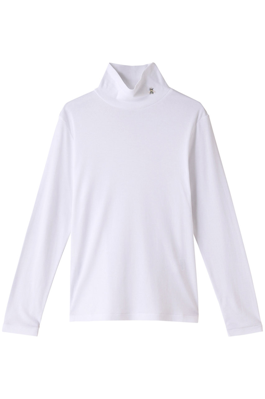 ＜ELLE SHOP＞ ANTIPAST コットンフライスハイネックTシャツ with BEE (ホワイト 1) アンティパスト ELLE SHOP