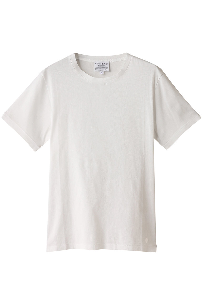 アンティパスト/ANTIPASTのビワ楊柳ショートスリーブTシャツ(ホワイト/KNT212G)