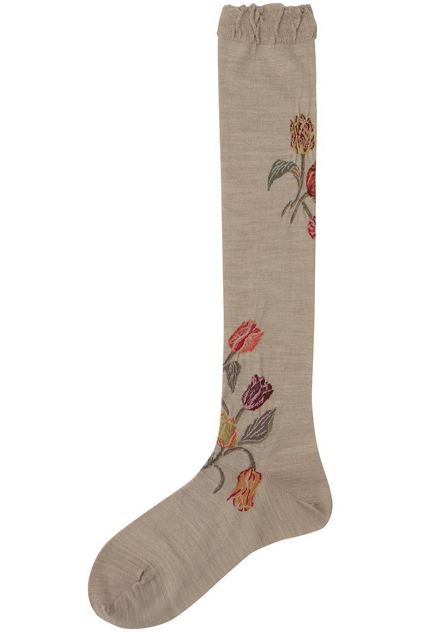 アンティパスト/ANTIPASTのブーケチューリップハイソックス(ベージュ/AM-805HS)