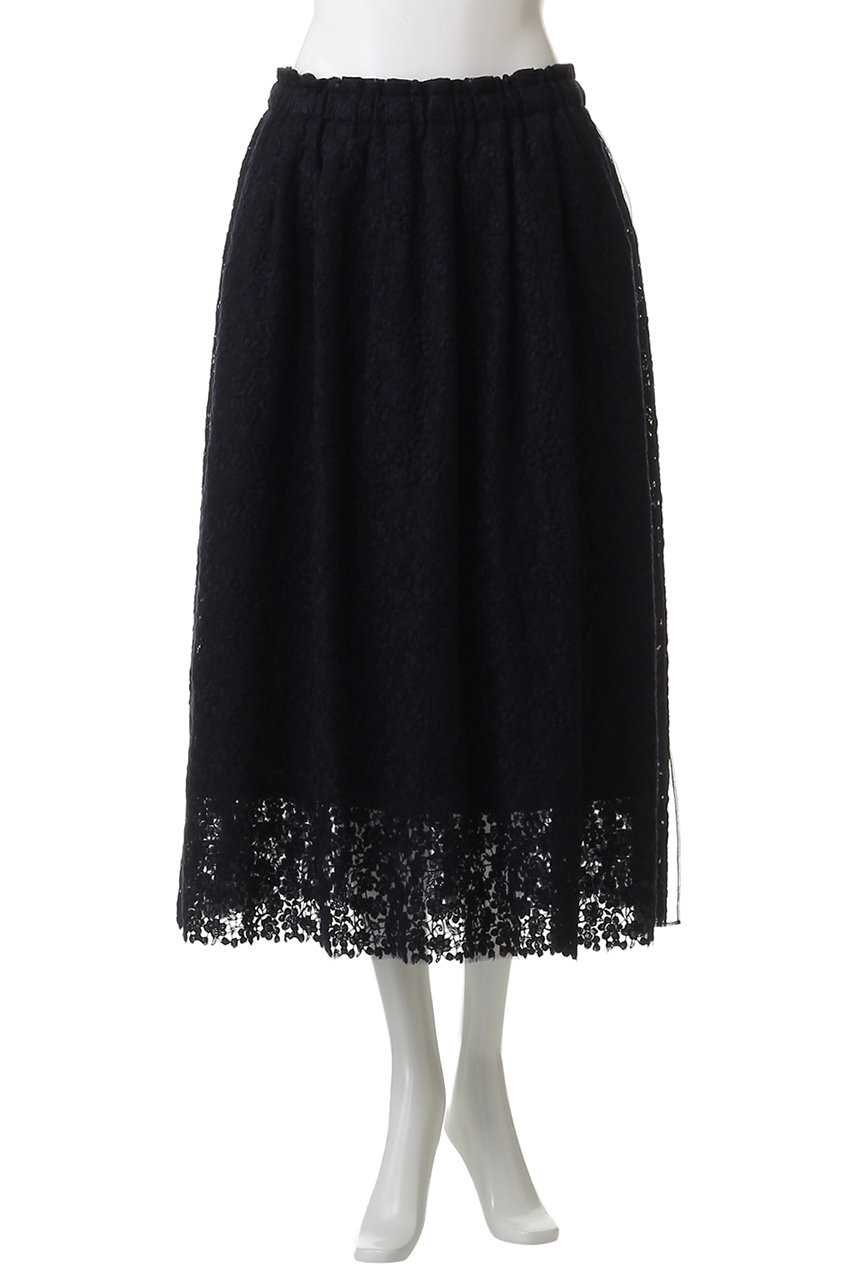 ANTIPAST 　刺繍スカート ANTIPAST(アンティパスト)｜オーガンジー花柄刺しゅスカート/ブラック