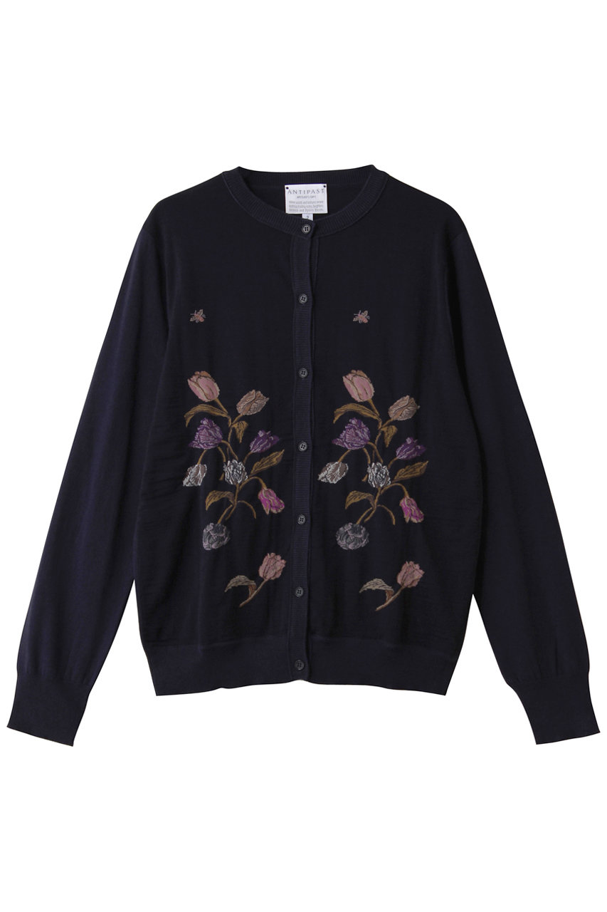 アンティパスト/ANTIPASTのソックニットカーディガン(ネイビー×ネイビー/NF104-805)