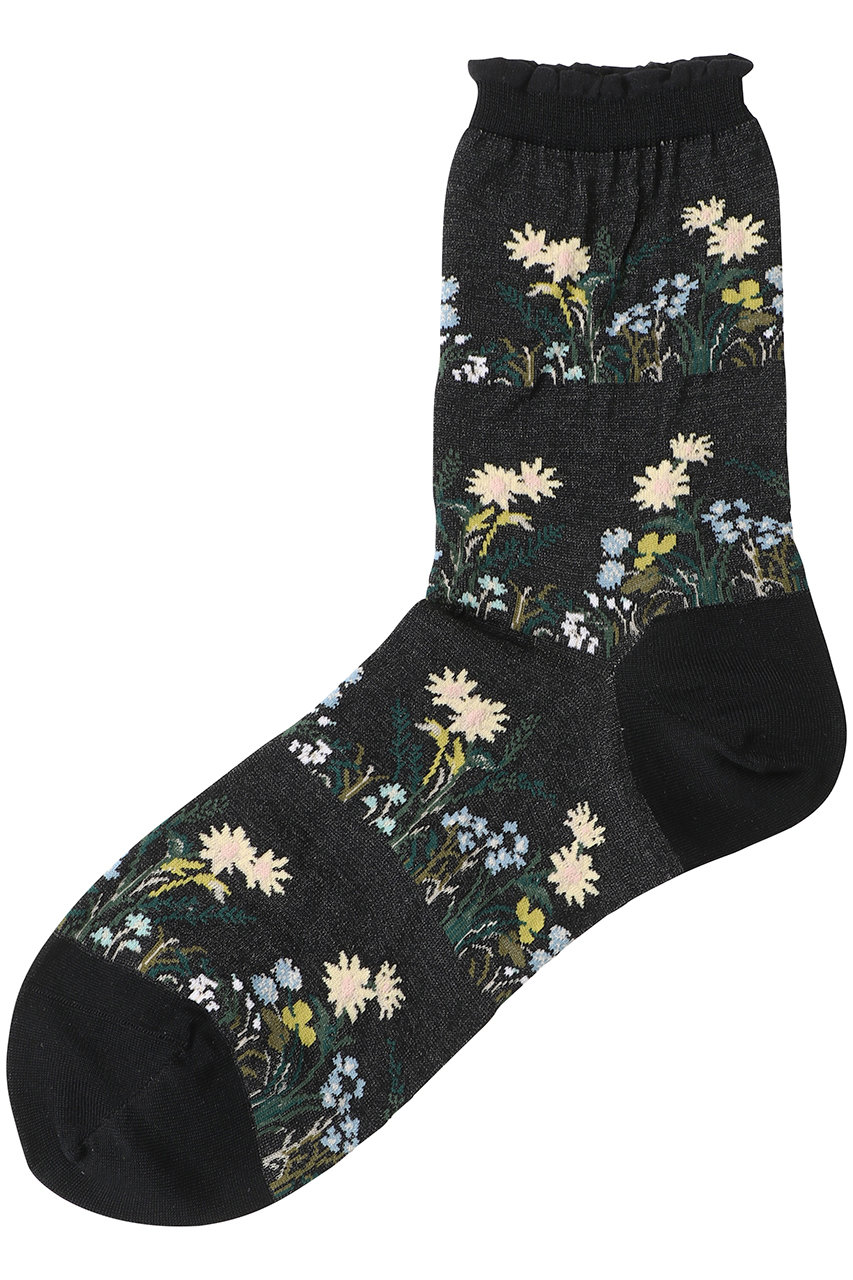 アンティパスト/ANTIPASTのワイルドフラワーソックス(ブラック/AM-280A)