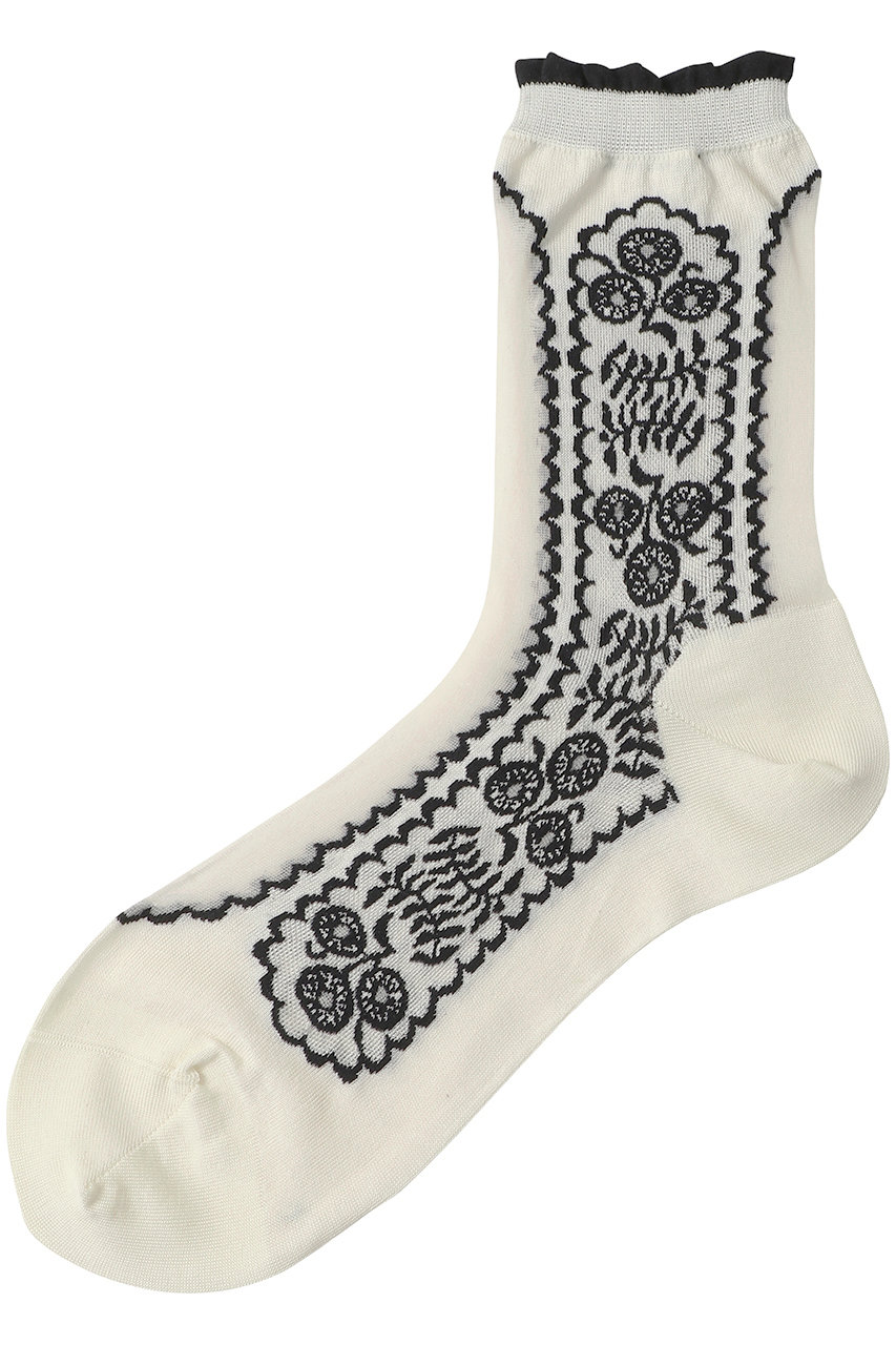 アンティパスト/ANTIPASTのシアーフラワーソックス(アイボリー/AM-817)