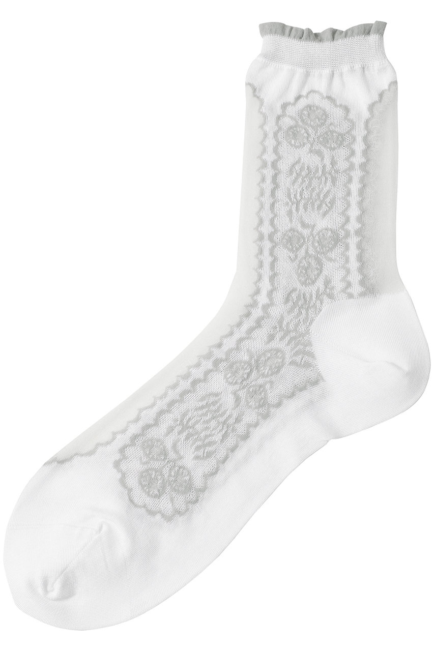 アンティパスト/ANTIPASTのシアーフラワーソックス(ホワイト/AM-817)