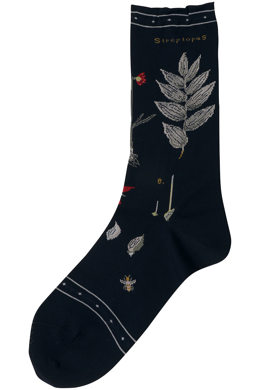 アンティパスト/ANTIPASTのボタニカルソックス(ネイビー/KT-179S)