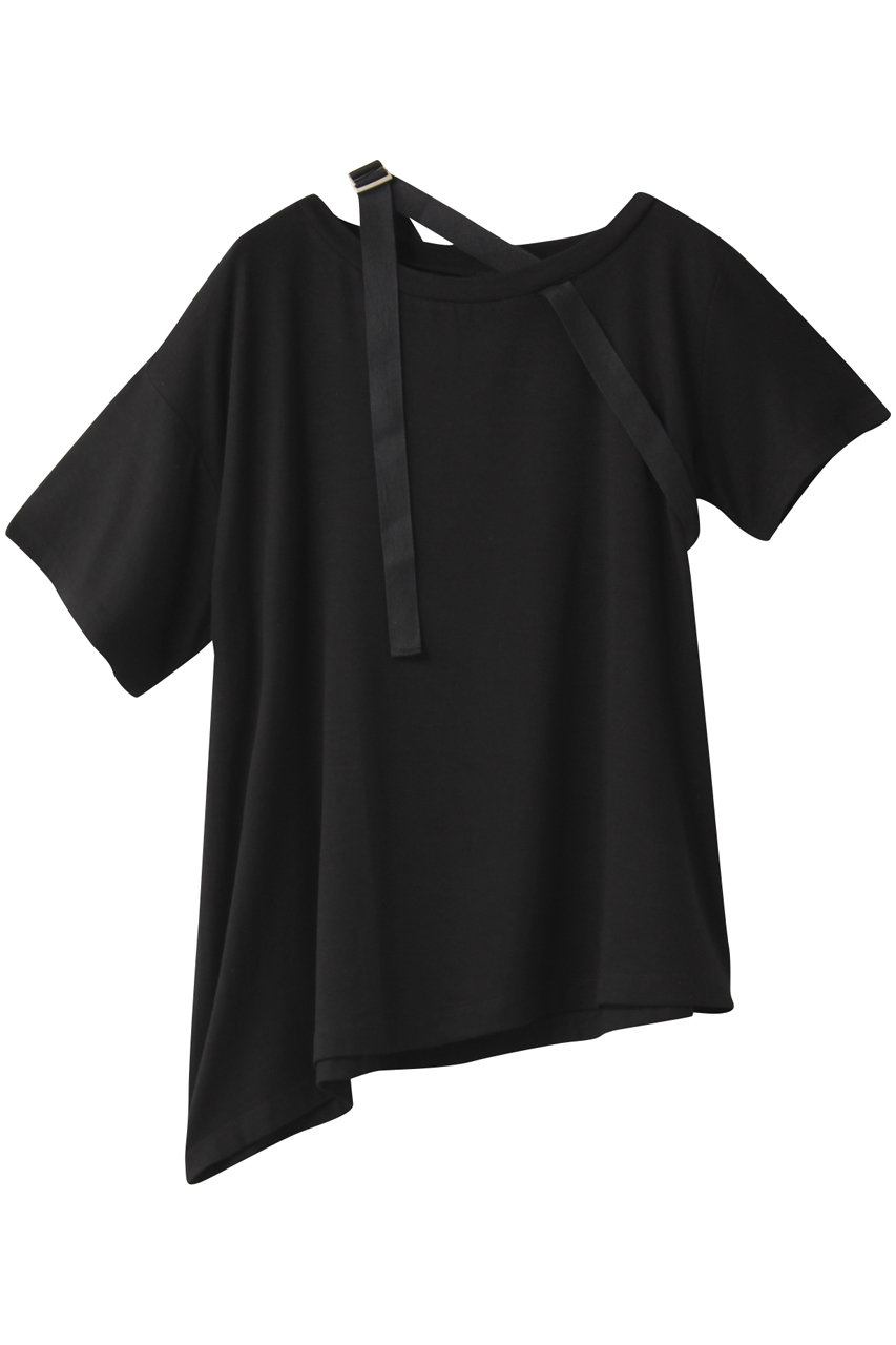 AULA アウラ 【AULA AILA】アシンメトリールーズTシャツ ブラック