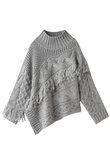 【AULA AILA】ケーブルフリンジニットプルオーバー