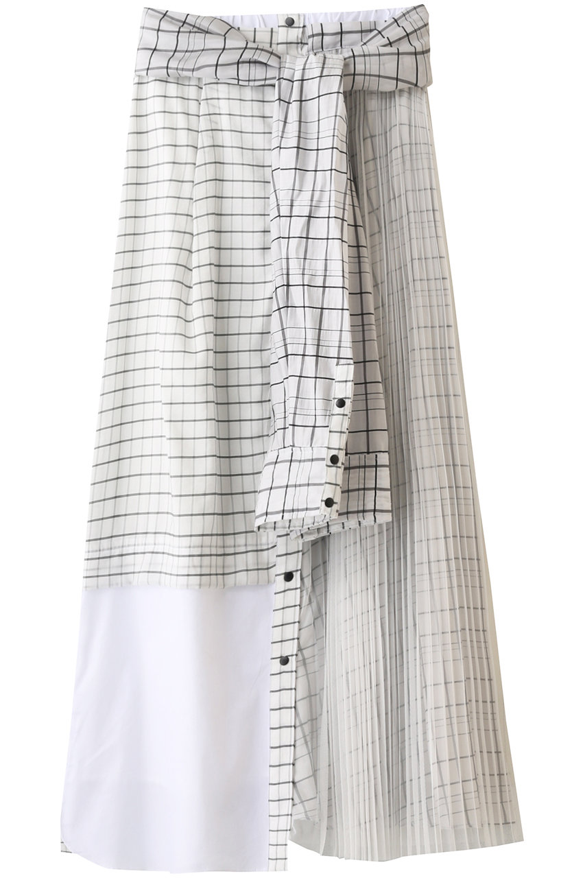 Aula アウラ Aula Aila リメイクシャツスカート ホワイト の通販 Elleshop エル ショップ