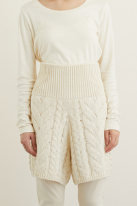 PRISTINE(プリスティン)｜ウールコットンケーブル柄セーター