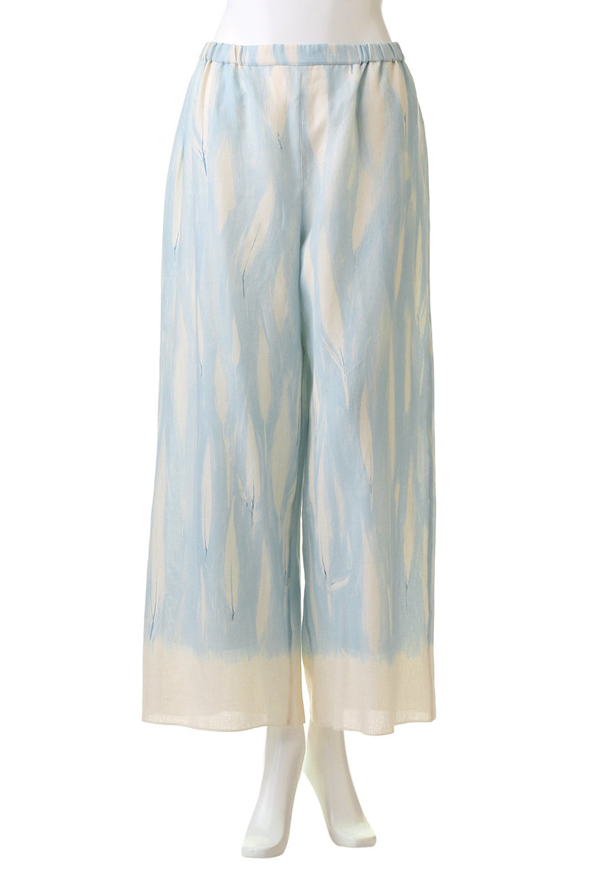 PRISTINE(プリスティン)｜笹の葉プリントパンツ/ブルー の通販