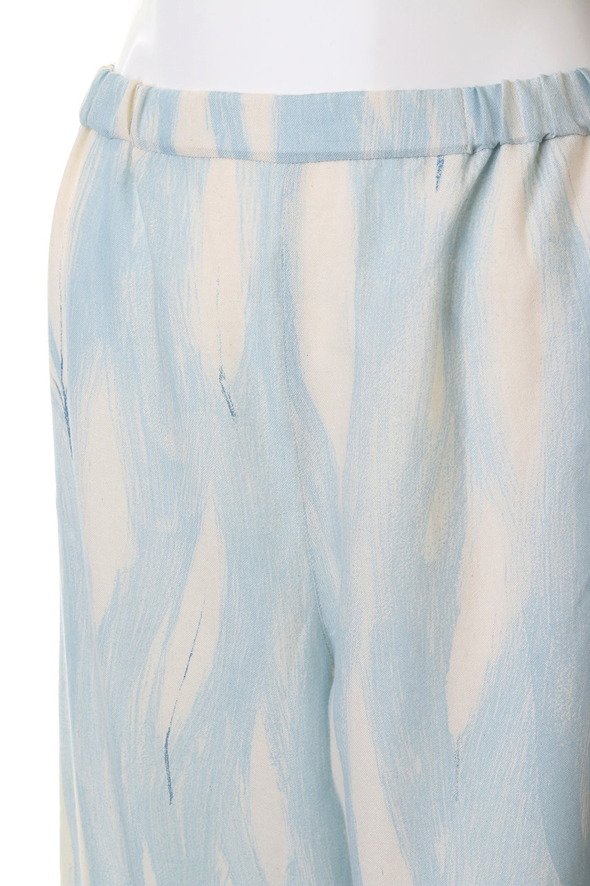 PRISTINE(プリスティン)｜笹の葉プリントパンツ/ブルー の通販