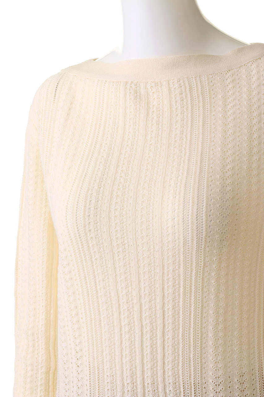 未使用☆プリスティン 和紙コットンシルク透かし編みPO ニット PRISTINE(プリスティン)｜和紙コットンシルク透かし編みPO