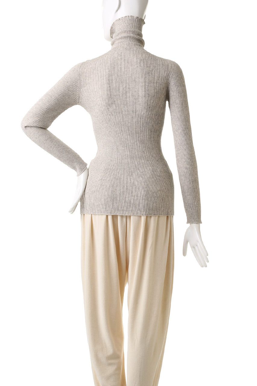 PRISTINE(プリスティン)｜ヤク混リブタートルニット/グレー の通販