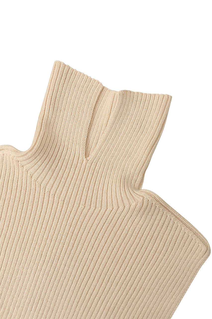 PRISTINE プリスティン カシミヤ混ニットカウル オーガニックコットン 綿 PRISTINE(プリスティン)｜カシミヤ混ニットリブカウル/ナチュラル の