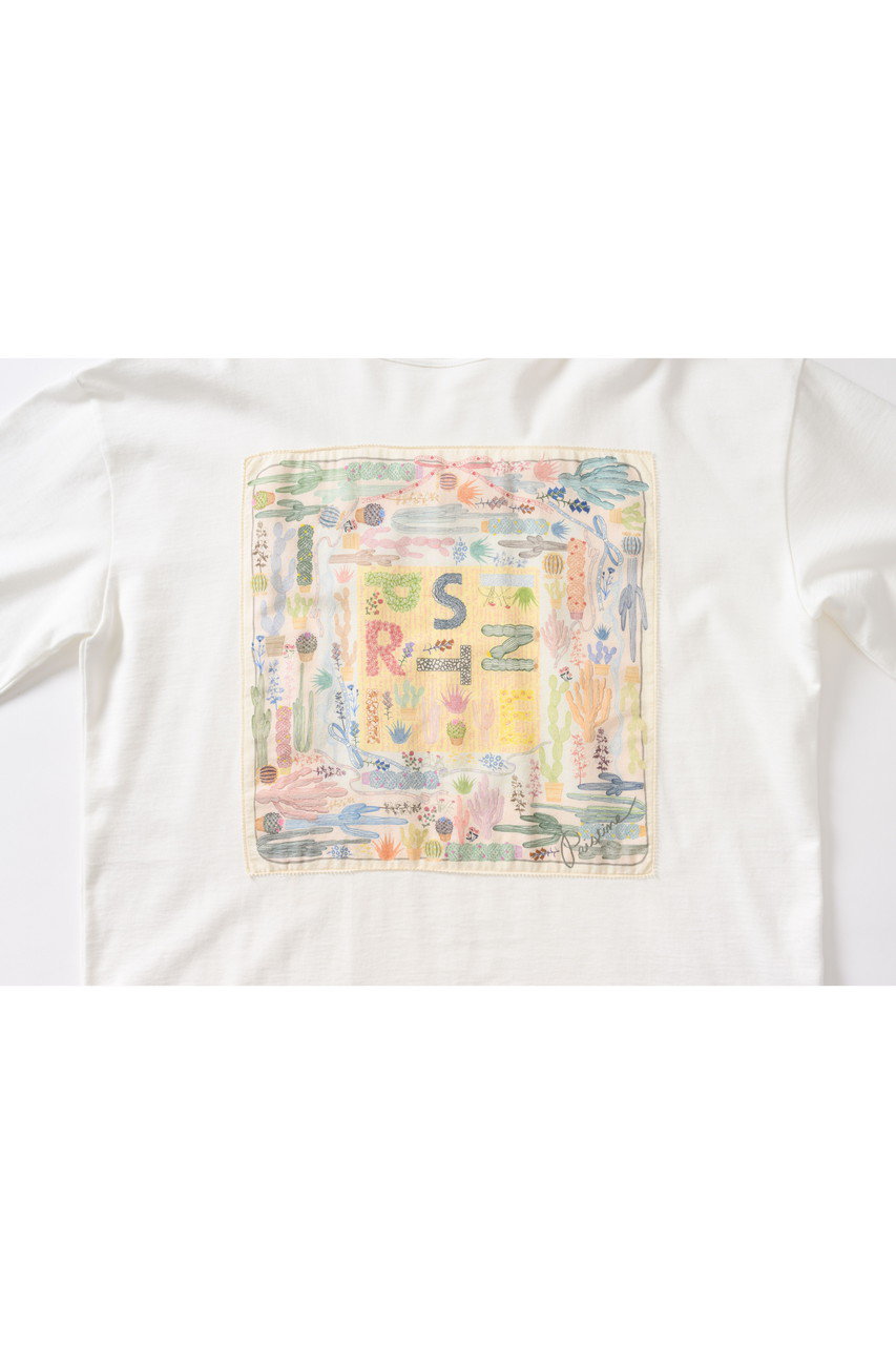 PRISTINE(プリスティン)｜cactus flowerTシャツ/ホワイト の