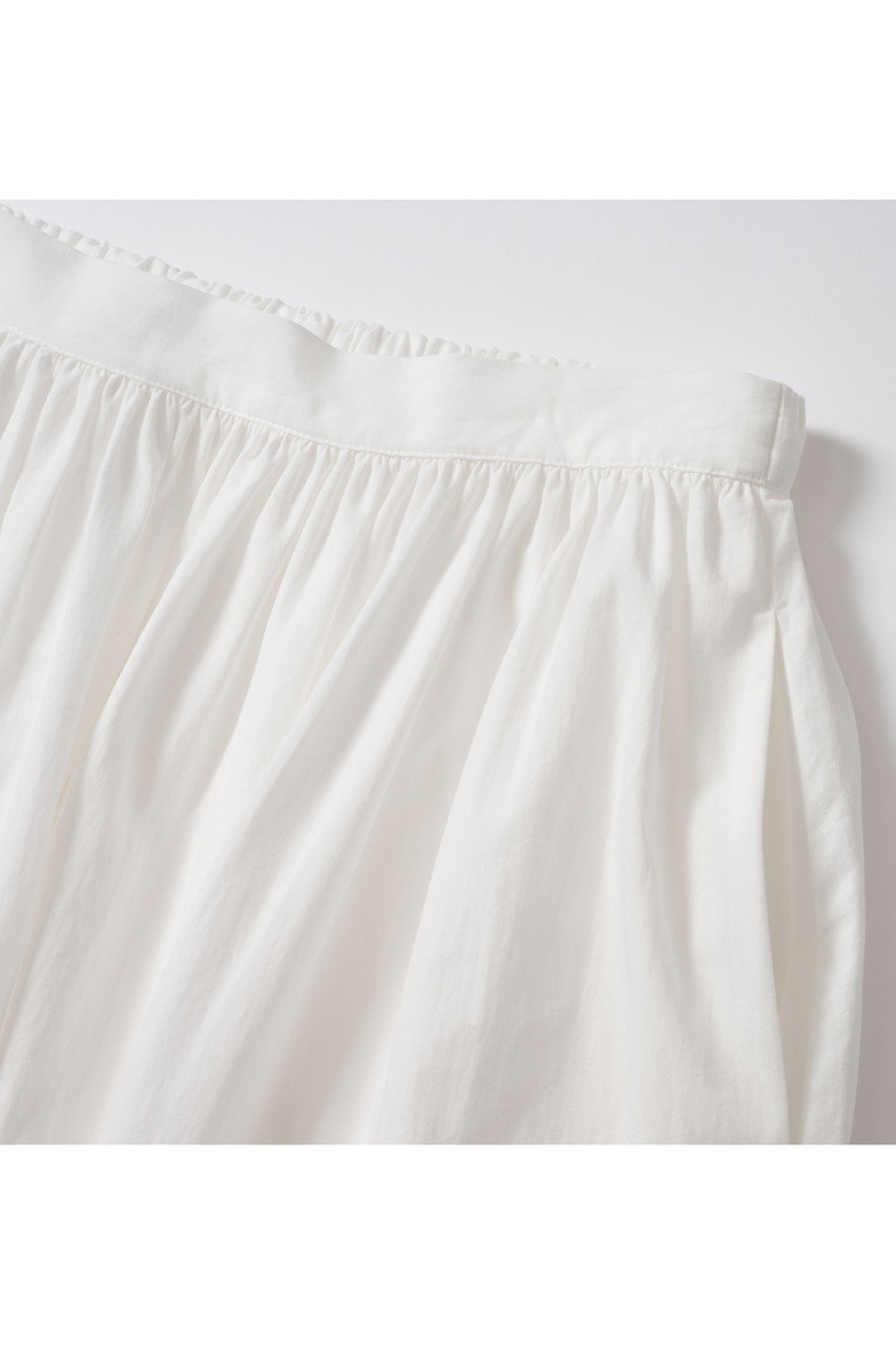 PRISTINE(プリスティン)｜ポプリンギャザースカート/ホワイト の通販