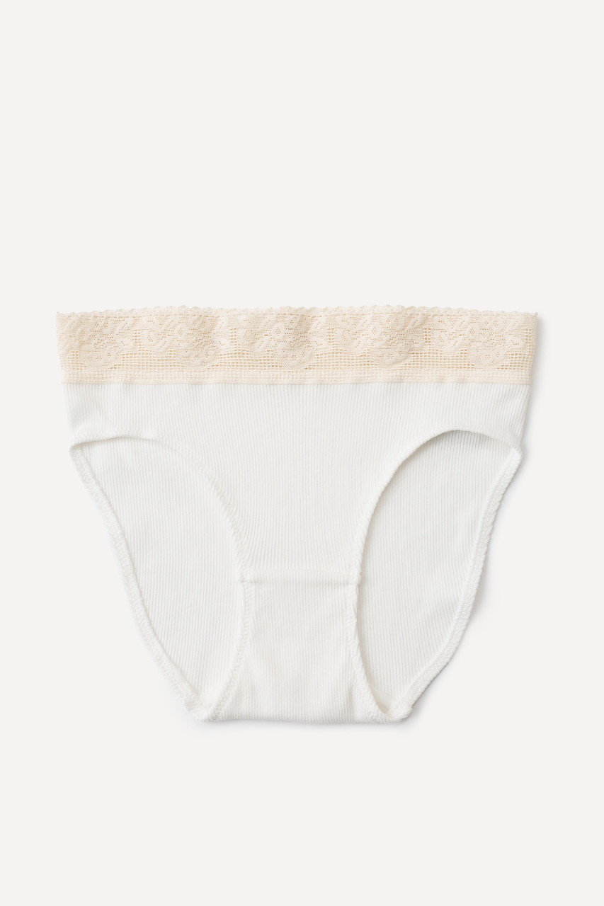 プリスティン/PRISTINEのレース付きテレコショーツ(ホワイト/445020)