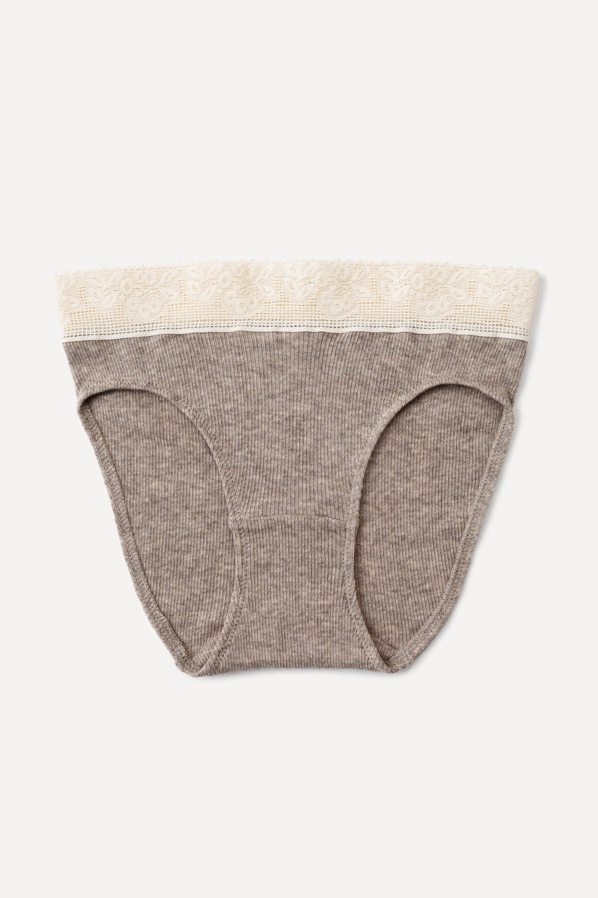 プリスティン/PRISTINEのレース付きヤクテレコショーツ(グレー/445021)