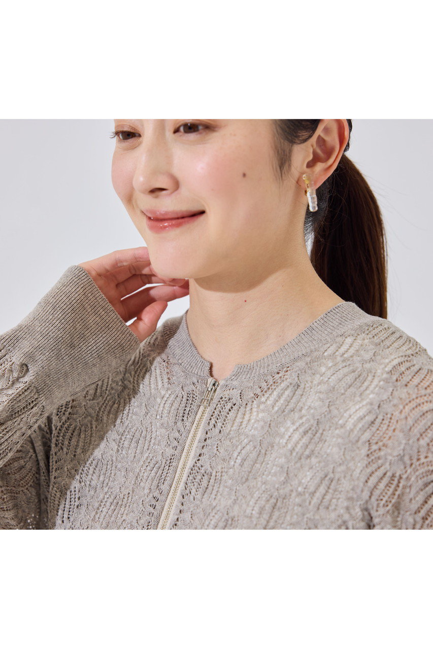 PRISTINE(プリスティン)｜爽ヤクレーシーニットブルゾン/グレー の通販