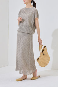 PRISTINE(プリスティン)｜爽ヤクレーシーニットブルゾン/グレー の通販