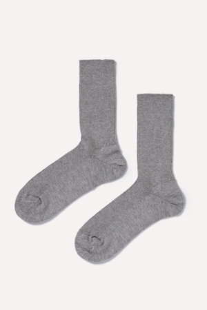 プリスティン/PRISTINEの爽ヤクコットンクルーリブソックス(140700/140701)