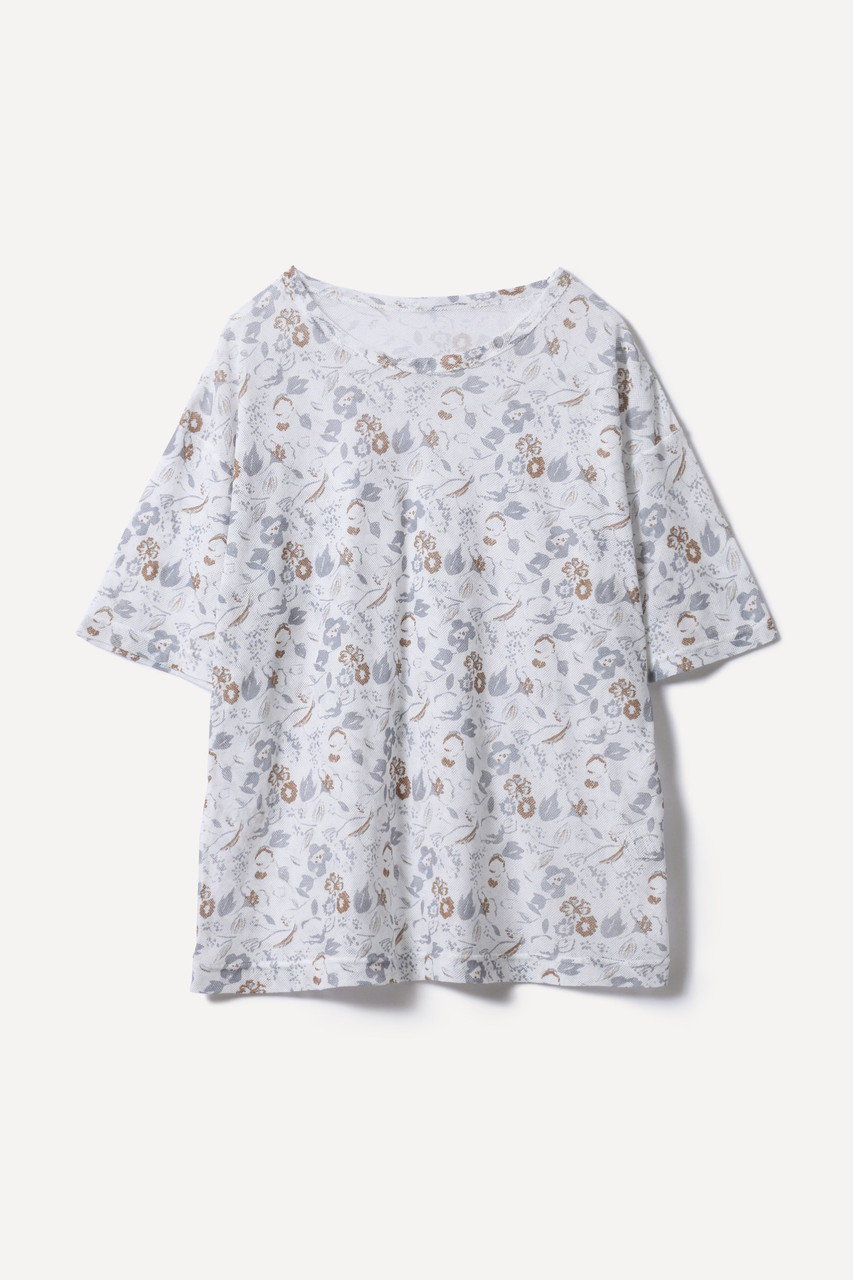 PRISTINE flowerメッシュTシャツ (ホワイト, M) プリスティン ELLE SHOP PRISTINE flowerメッシュTシャツ (ホワイト, M) プリスティン ELLE SHOP