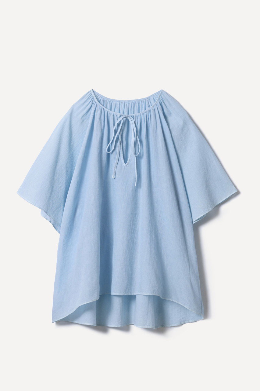 PRISTINE カルゼブラウス(染) (サックス, M) プリスティン ELLE SHOP PRISTINE カルゼブラウス(染) (サックス, M) プリスティン ELLE SHOP