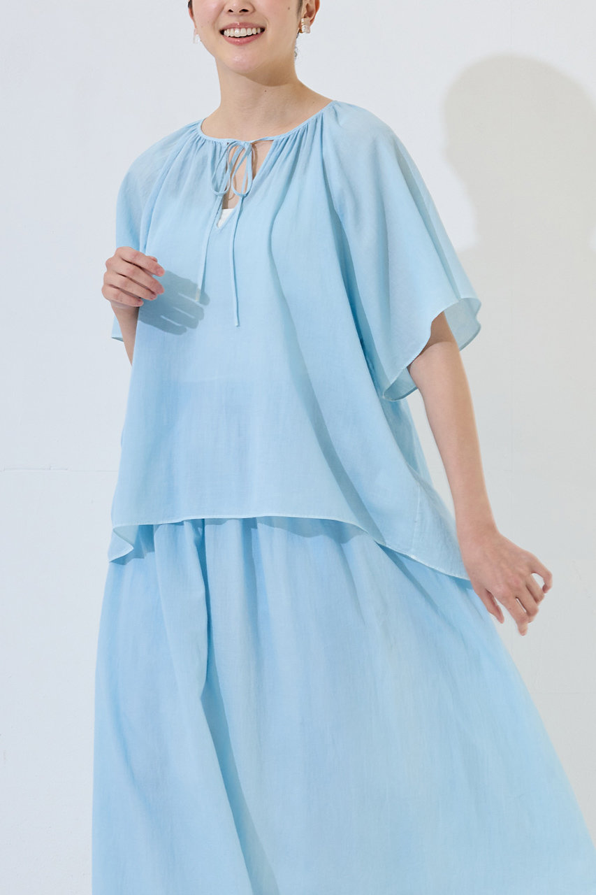 プリスティン シルクストライプヤクコットンベルトギャザースカート プリスティン シルクストライプヤクコットンベルトギャザー