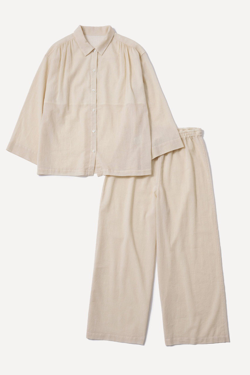 プリスティン/PRISTINEのちりめんギャザーパジャマ(ナチュラル/415264)