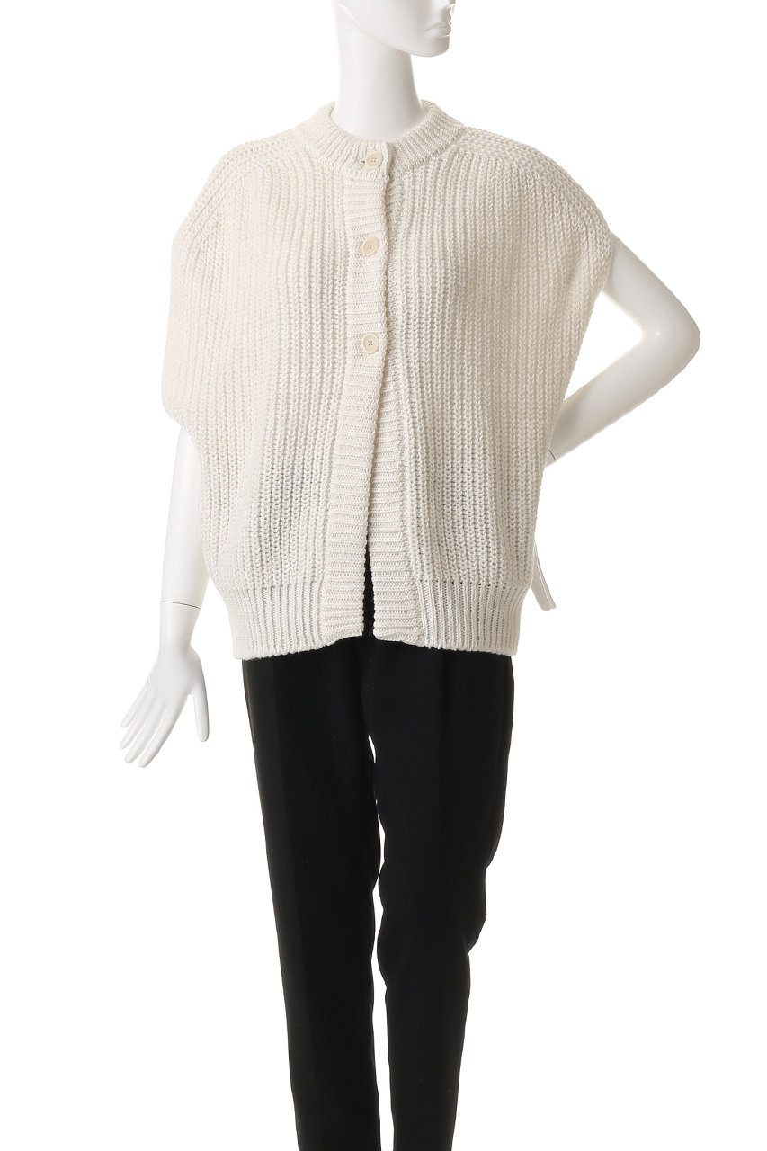 PRISTINE(プリスティン)｜2way片畦ニットベスト/ホワイト の通販