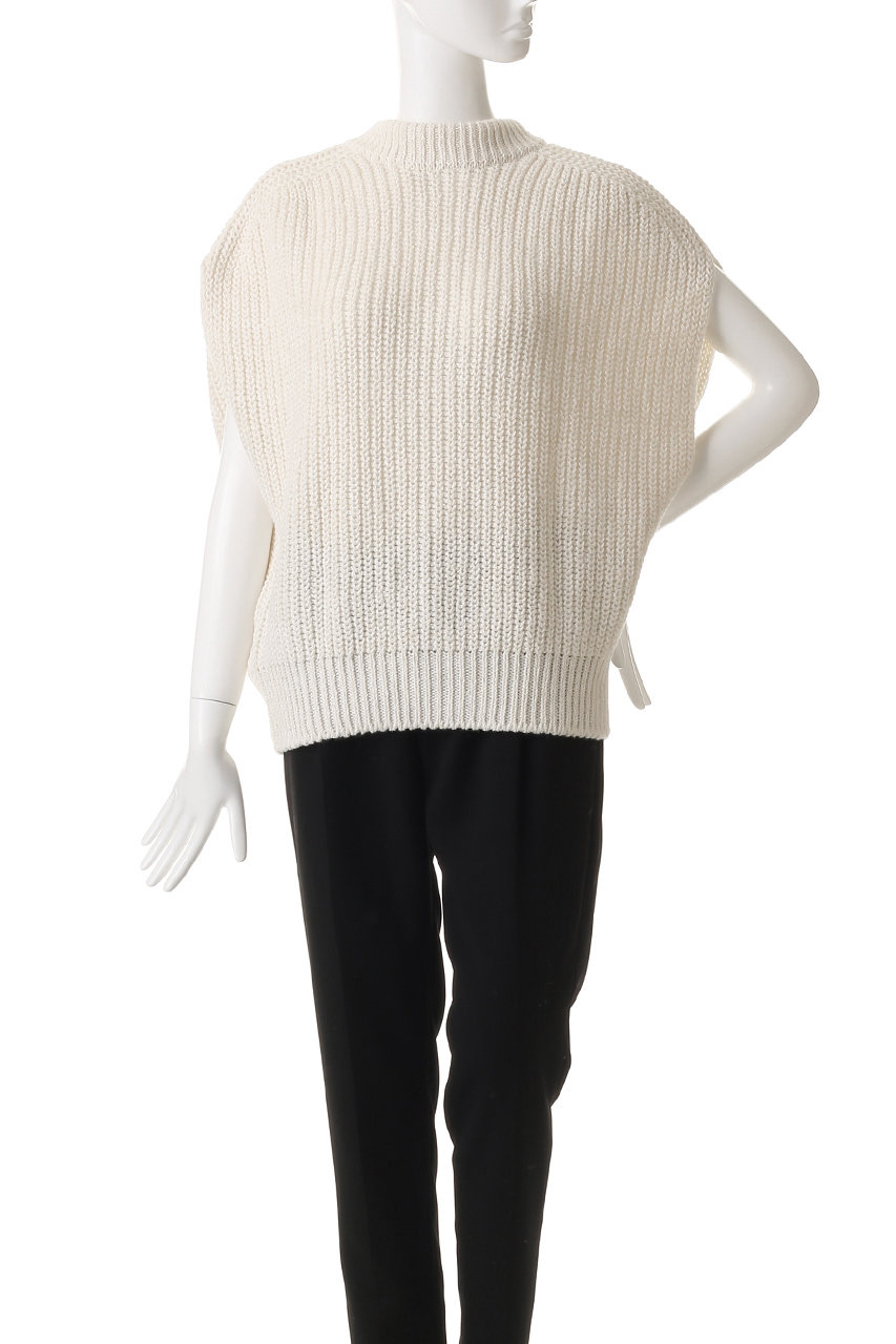 PRISTINE(プリスティン)｜2way片畦ニットベスト/ホワイト の通販