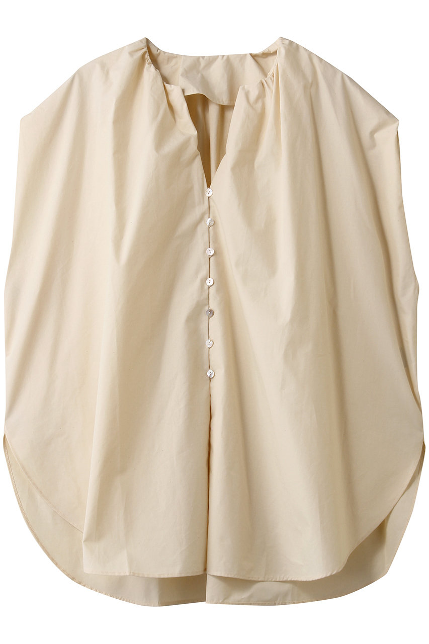 PRISTINE(プリスティン)｜タイプライターオーバルブラウス/ナチュラル