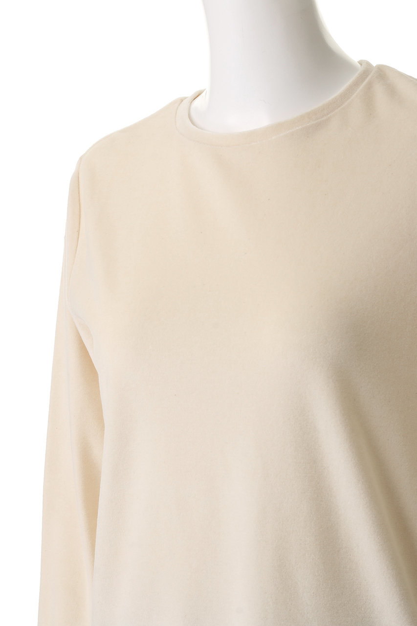 PRISTINE(プリスティン)｜ベロア長袖プルオーバー/ナチュラル の通販