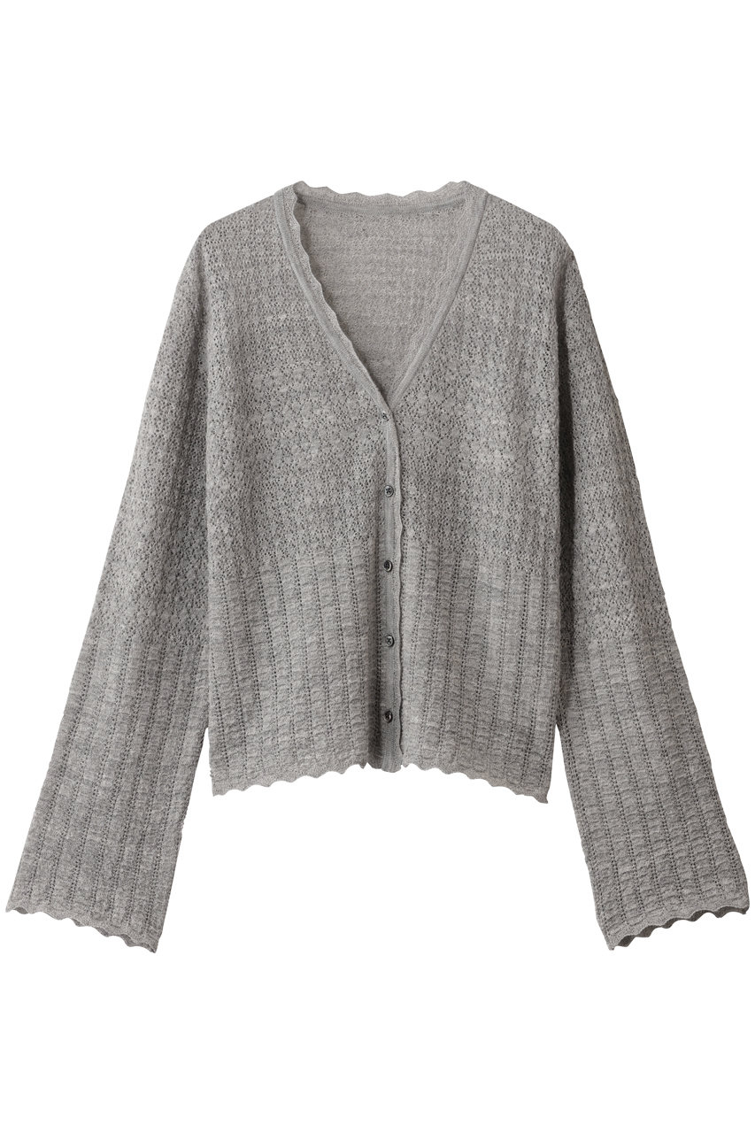 プリスティン/PRISTINEのアルパカレーシーニットカーディガン(グレー/415627)