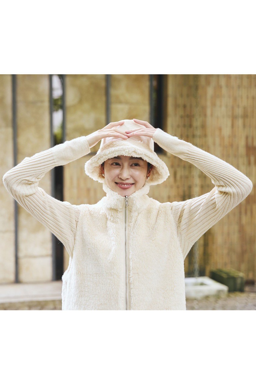 ★半額値下★プリスティン　フェイクファー中綿ベスト ☆半額値下☆プリスティン フェイクファー中綿ベスト フェイクファー