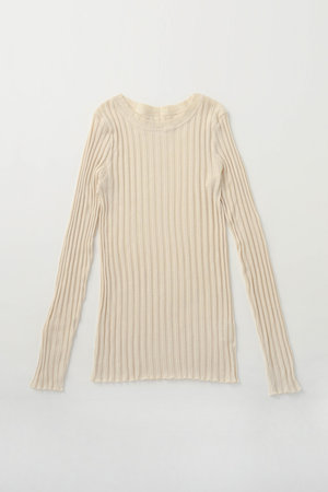 プリスティン/PRISTINEのカシミヤチューブワイドリブ　クルーＰＯ(110300/110301)