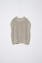 コットンリネンヤク透かし編みベスト プリスティン/PRISTINE グレー
