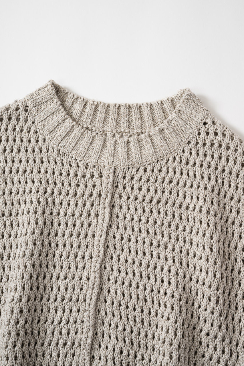 PRISTINE(プリスティン)｜コットンリネンヤク透かし編みベスト/グレー