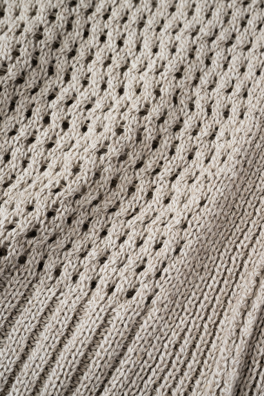 PRISTINE(プリスティン)｜コットンリネンヤク透かし編みベスト/グレー