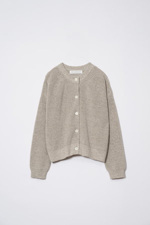 プリスティン/PRISTINEのコットンリネンヤク片畦ニットカーデ