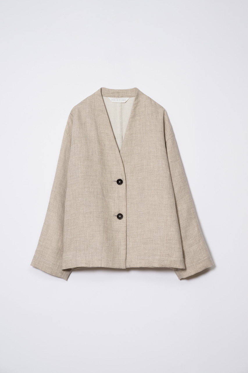 プリスティン/PRISTINEのコットンリネンヤク二重織ジャケット(グレー/416645)