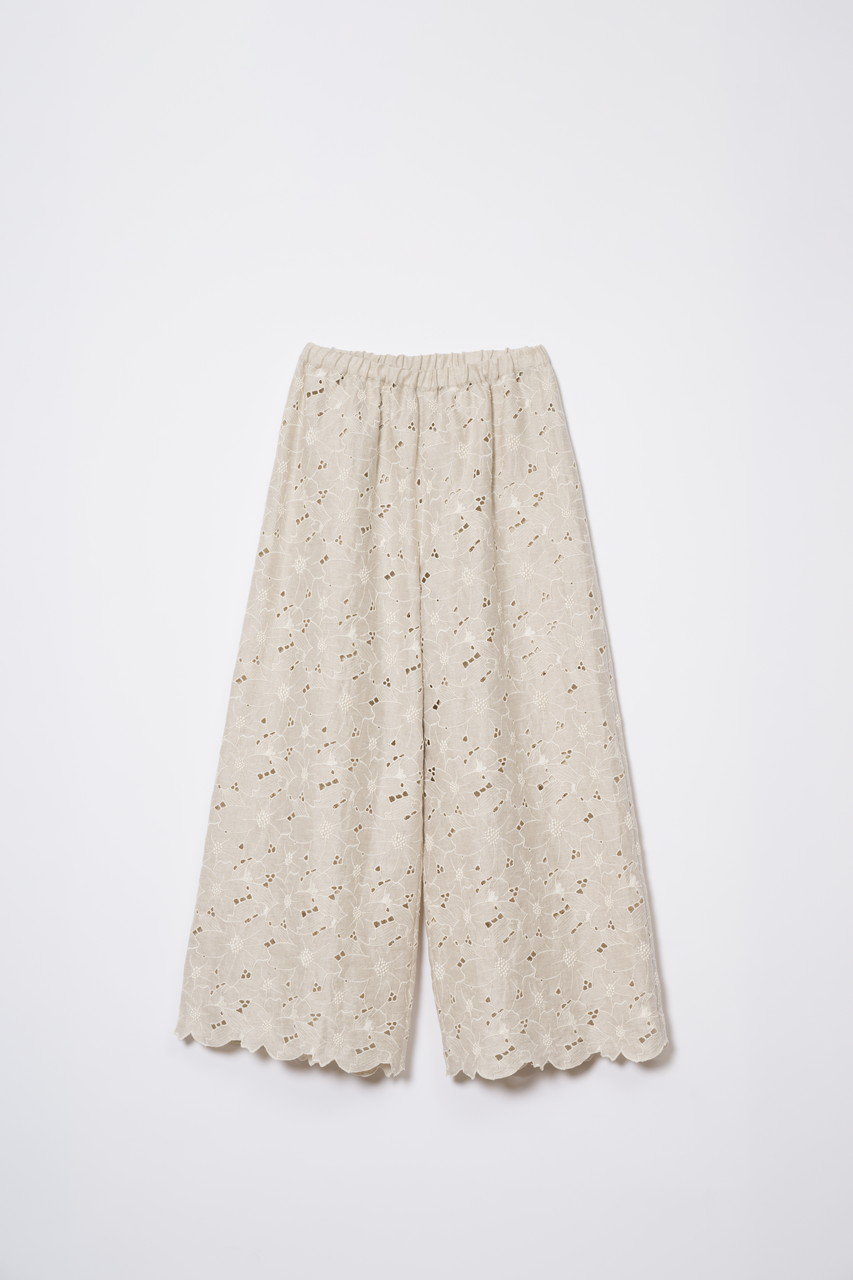 フラワーエンブパンツ